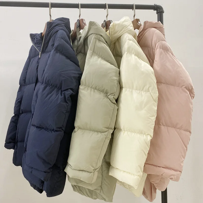 

2022 Winter New JIL European and American Classic Bread Loose Hooded Thick Coat Short Down Jacket Women