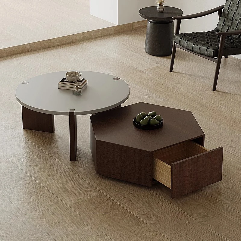 

Роскошный большой журнальный столик, деревянные ящики для хранения, уникальный боковой столик, эстетичный минималистичный Stolik Kawowy