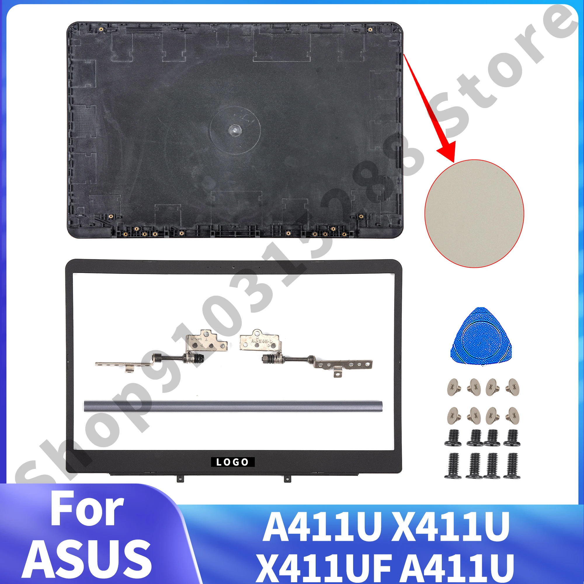 

Новинка, задняя крышка ЖК-дисплея для ноутбука ASUS A411U X411U X411UF A411U, Сменные петли передней панели, Упор для рук, нижняя деталь