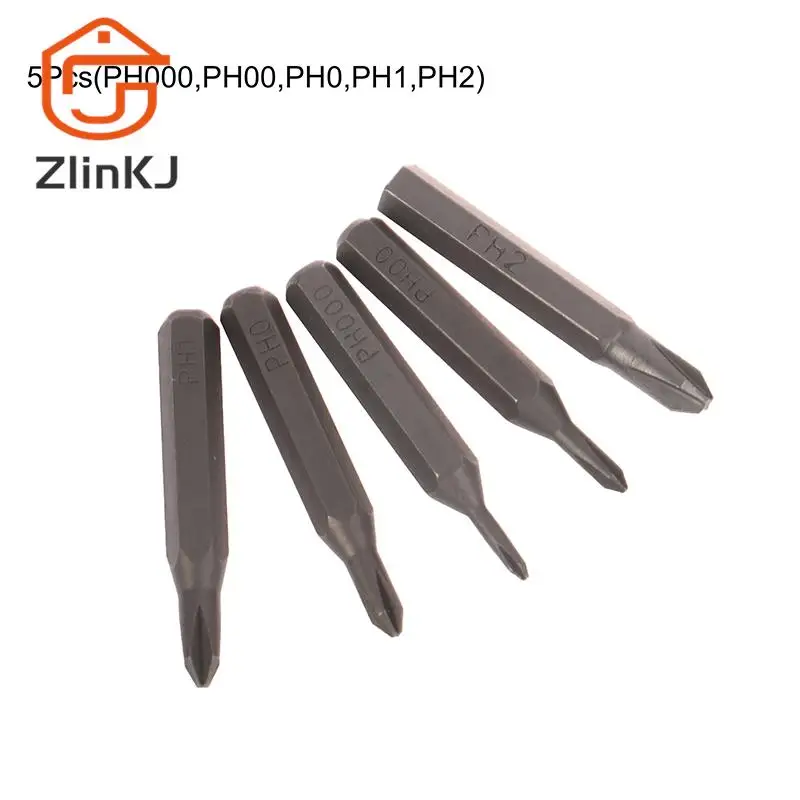 

5 шт. Крестовые магнитные биты ZLinKJ H4 × 28 мм PH0000 PH000 PH00 PH0 PH1 PH2 4 мм