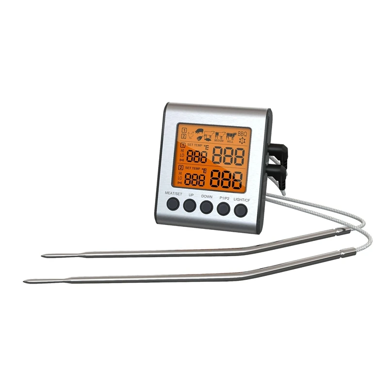

Dual Probes Digital Outdoor Meat Thermometer Cooking BBQ Oven Thermometer With Big LCD Screen For Kitchen