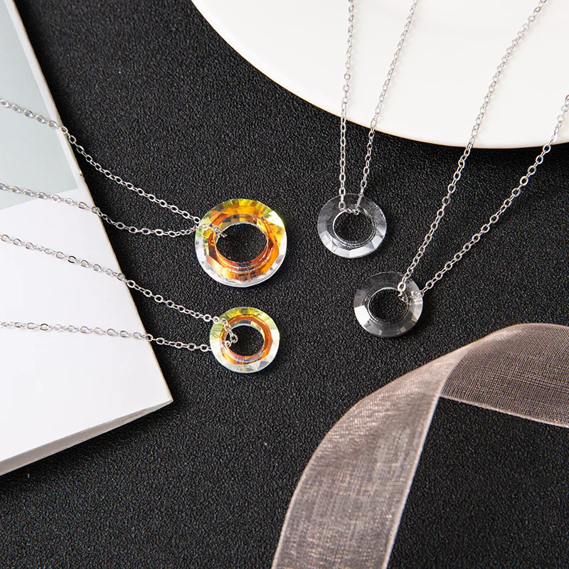 

Heaven Officials Blessing Necklace Woman Tian Guan Ci Fu Circle Girls Necklaces Chain Pendant Jewelry Stainless Steel Collares