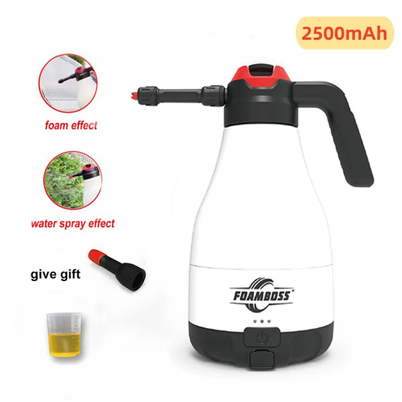 

Electric car wash 2500mAh spray 1.8L foam water tank manual pneumatic acid alkali corrosion resistant electric spray