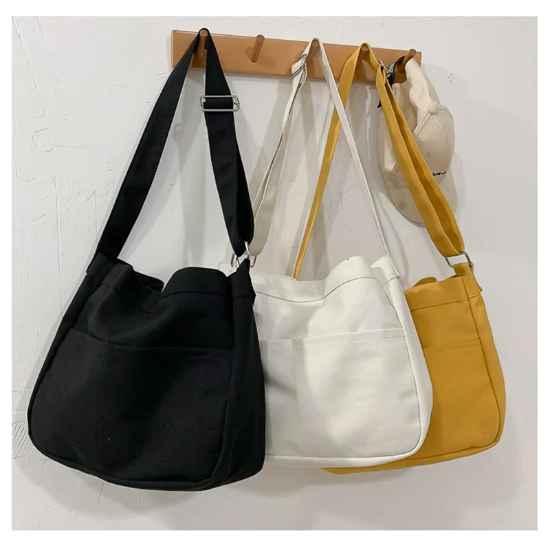 2022 New Japanese Canvas Bag Women's All-match Fashion Messenger Bag Lazy Style Student One-shoulder Class Bag