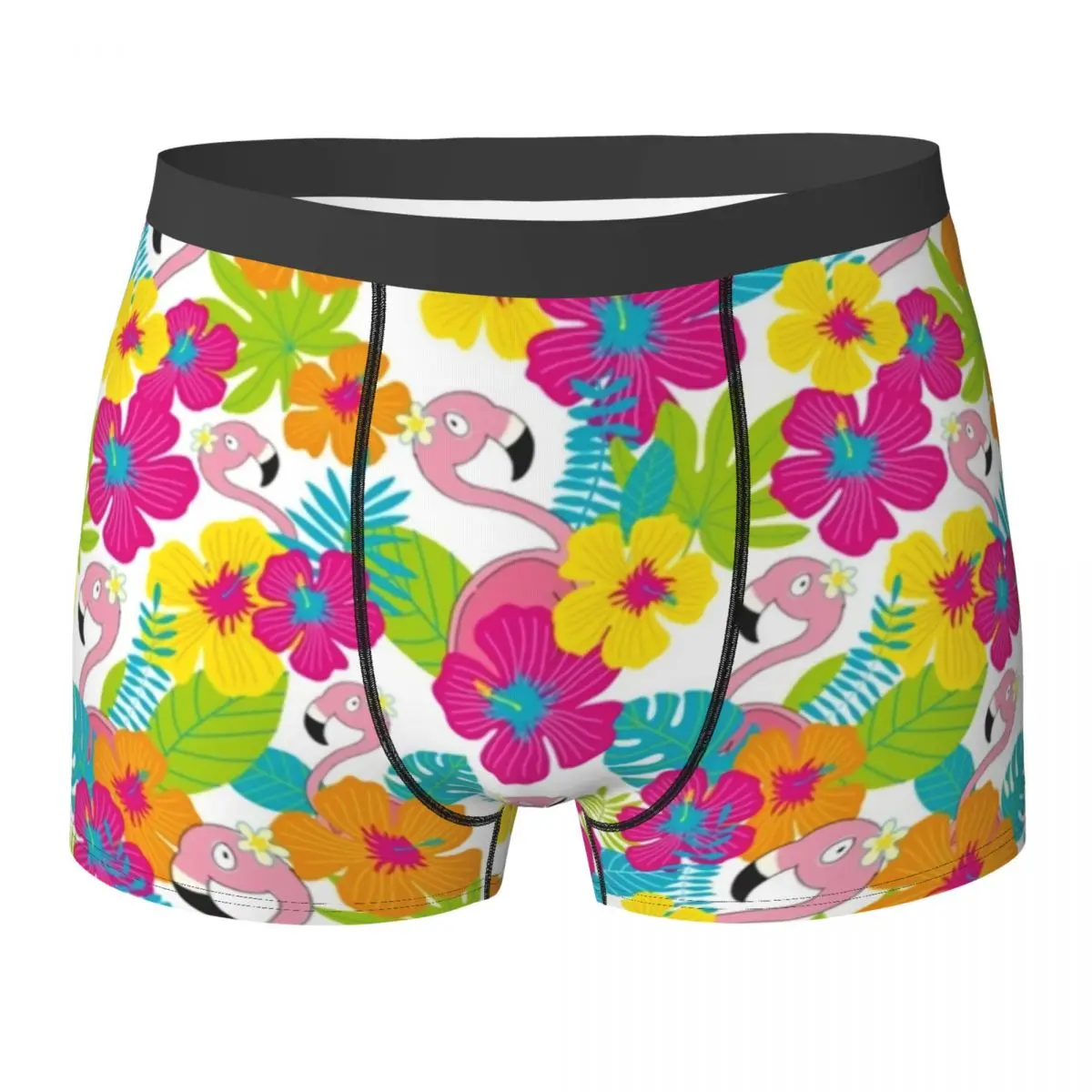 

Flower Power Print Underwear Flamingo 3D Pouch Trenky Boxer Shorts Print Boxer Brief Soft Men's Underpants Big Size