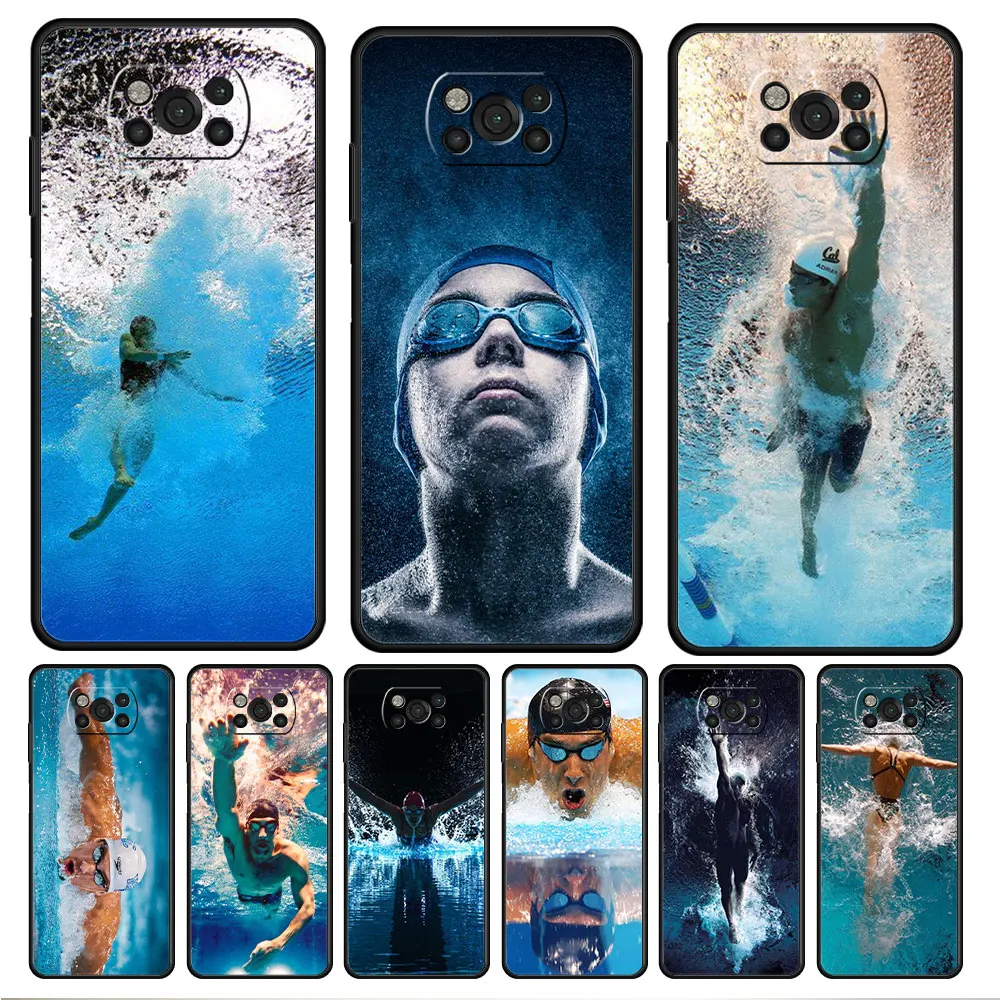 

Soft For Xiaomi POCO 10T 9T X4 M4 Pro 5G MI 11 lite M3 X3 NFC 11T F4 GT F3 Celular Coque michael phelps swimming
