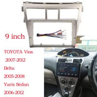 2 din 9 car radio fascia panel for toyota vios 2007 belta 2005 yaris sedan 2006 stereo dash facia trim installation kit