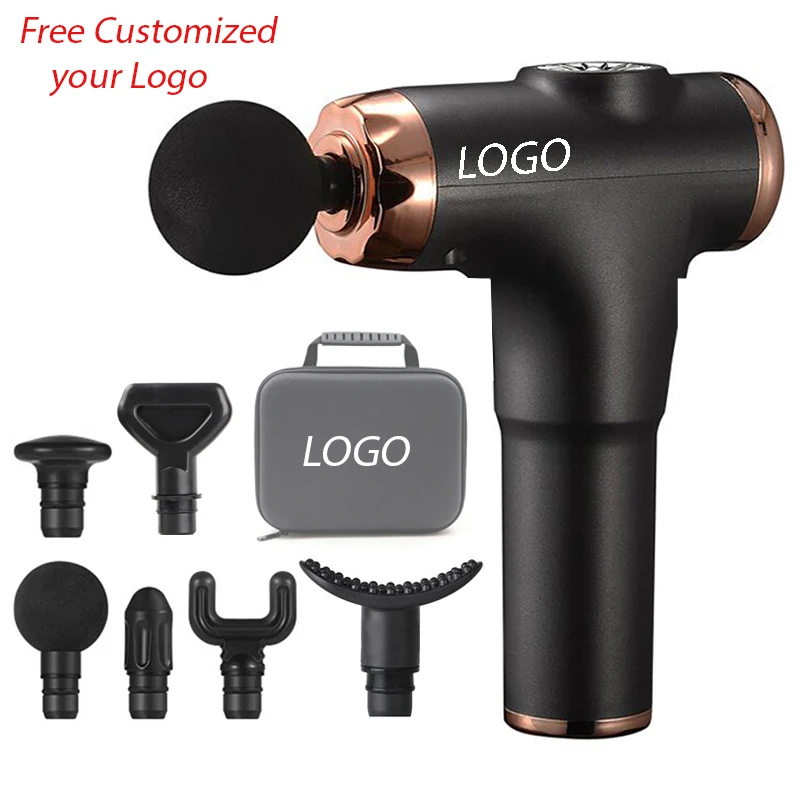 Electric Massagem Gun Deep Vibration Tissue Percussion Muscle Massager Pain Relief Saude Relax Body Massage Free Custom Logo