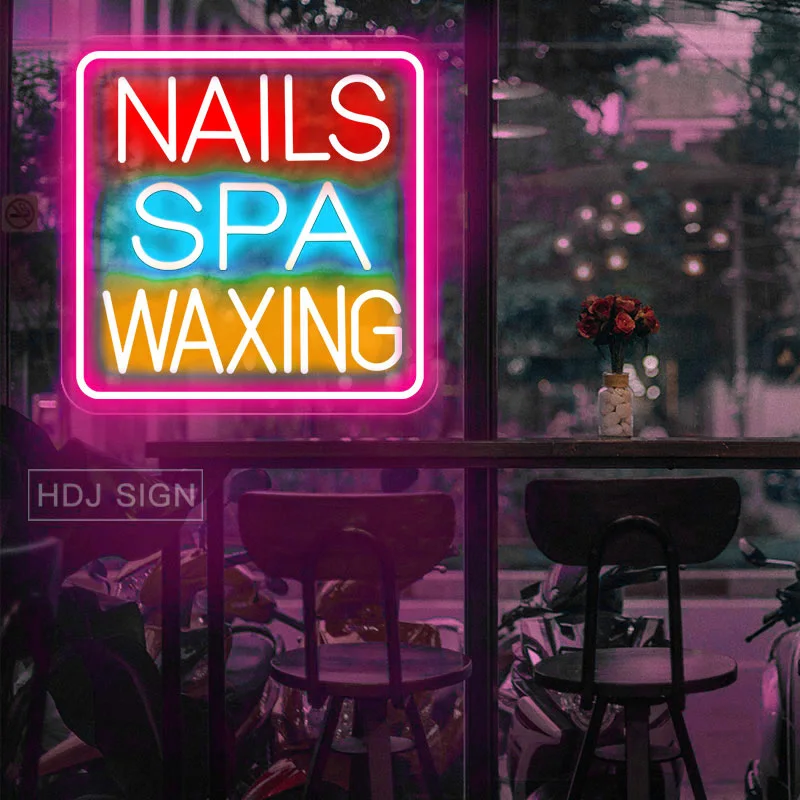 

LED Nails Spa Facial Waxing Sign for Business Bright LED Neon Sign Nail Salon Display Sign Beauty Salon Spa Shop Store Decor