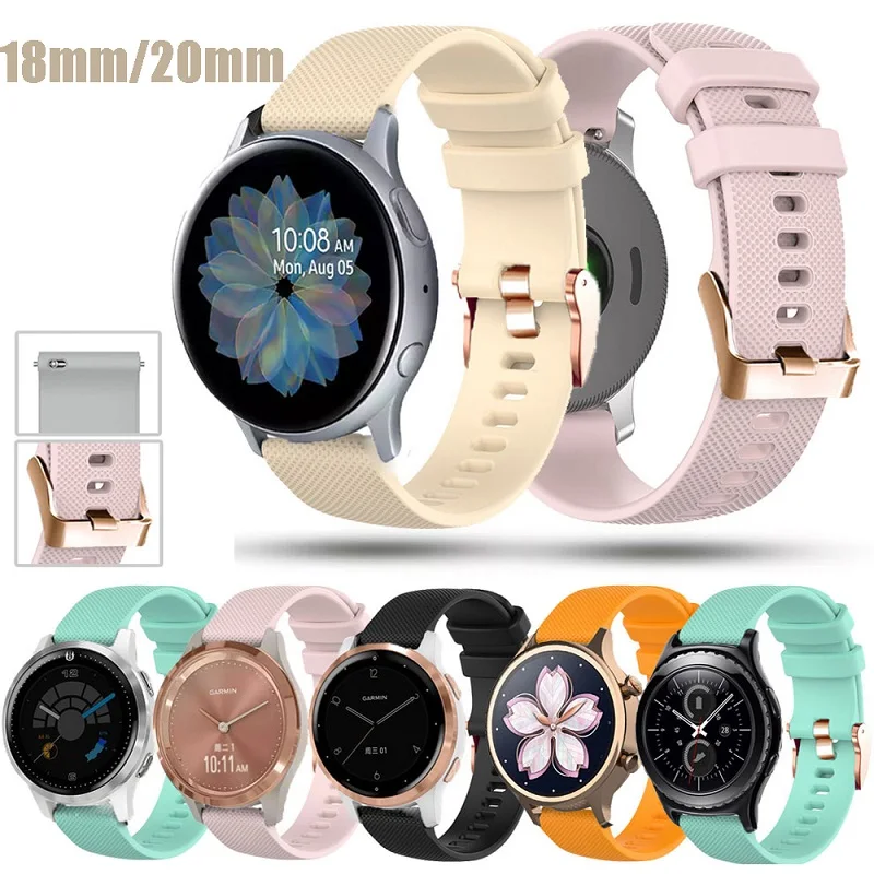 

For 20mm 18mm Soft Silicone Sports Strap For Huawei Watch 2 42/18/GT 2 42/Huami GTR 2E Strap Amazfit GTR 42mm GTS 2e Strap