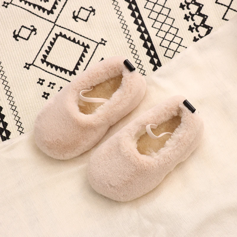 Keep Warm Children Leisure Shoes Winter Baby Girl Princess Shoes Soft Bottom Thicken Faux Fur Boots SMM006