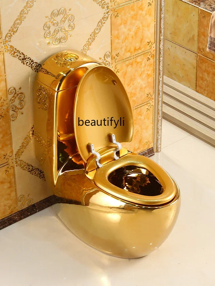 Золотой унитаз в европейском стиле роскошный сифон водосберегающий цветной