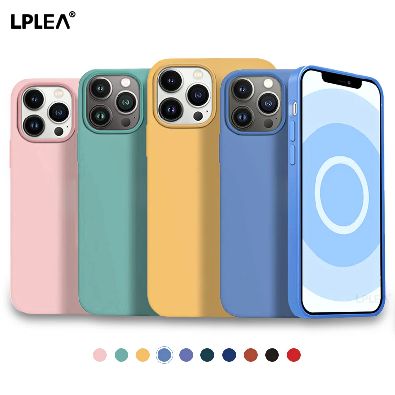 

Luxury Original Liquid Silicone Case For iPhone 14 13 Pro Max Shockproof For Apple 13 12 Mini 11 Pro Phone Soft Protective Cover