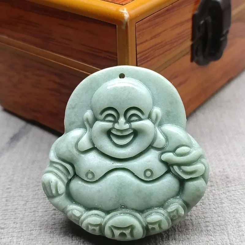 Ожерелье из натурального белого нефрита с подвеской Будды ювелирное изделие