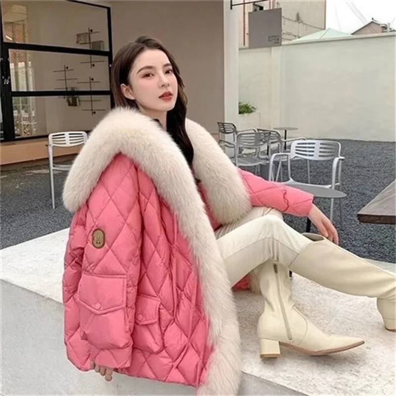 Женская верхняя одежда 2024 новинка пуховое хлопковое пальто из искусственного