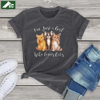 flc just a girl who loves cats t shirts women clothing summer funny anime cat t shirt female 100 cotton fashion casual women top