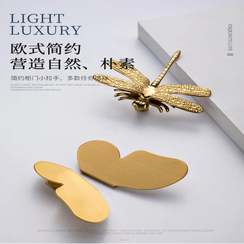 

Butterfly Dragonfly Solid Brass Drawer Knobs and Handles Cupboard Pulls Kitchen Cabinet Handles for Furniture Hardware Pull