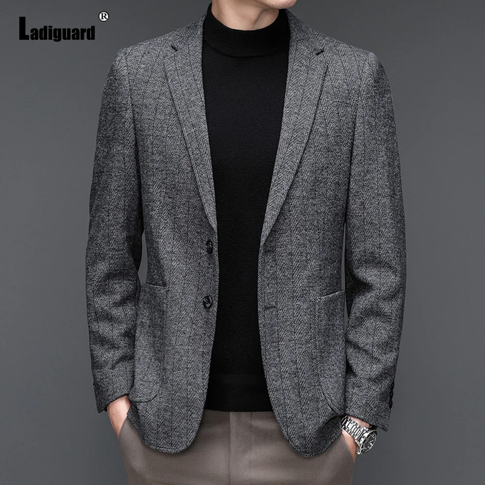 

Office Mens Vinatge Suits Blazer for Party Wedding 2023 New Spring Lapel Collar retro Striped Jackets Winter Cashmere Blazers