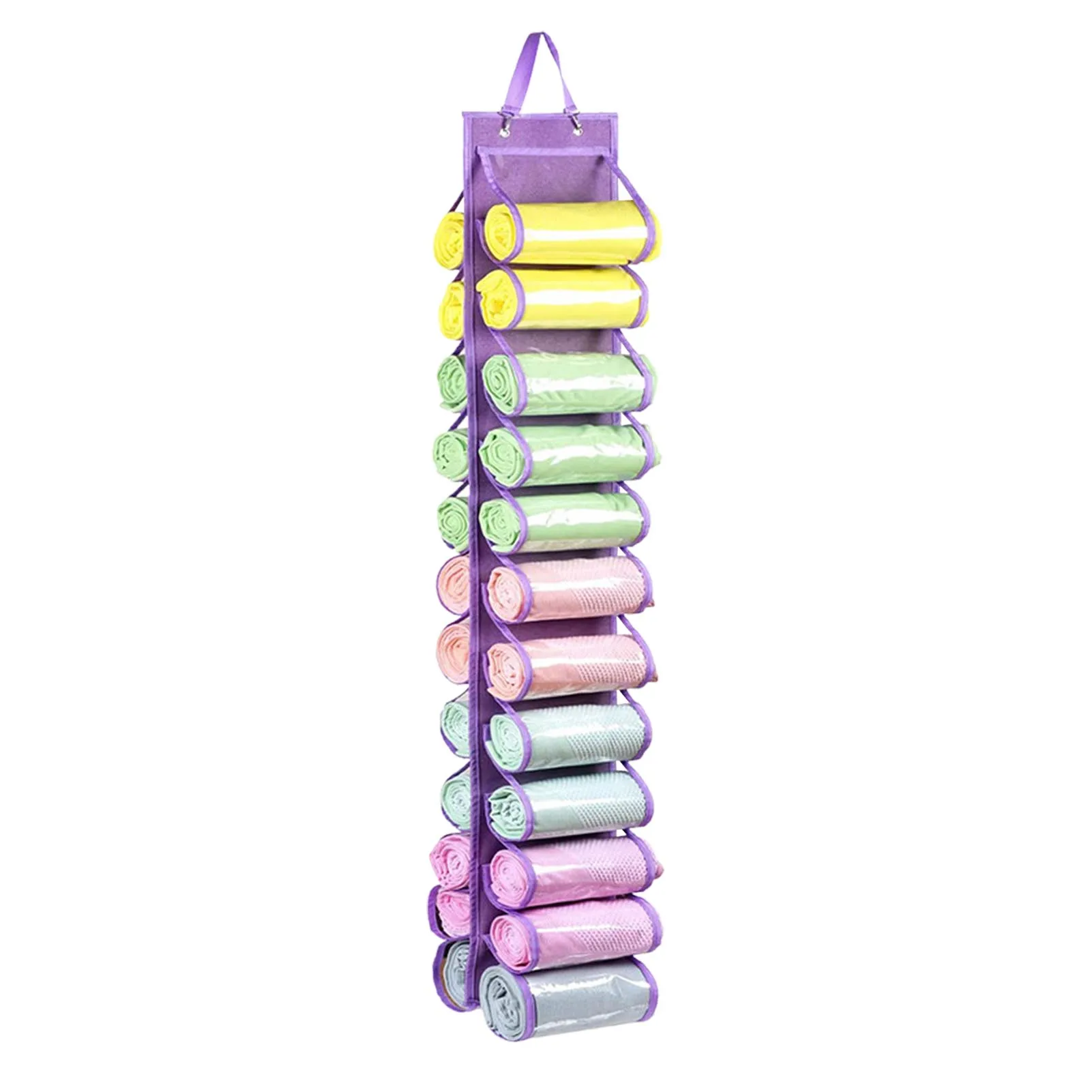 

Yoga Clothes Storage BagYoga Legging Organizer Leggings Organizer For Closet Door Towel Racks 24 Compartments With Door Hooks
