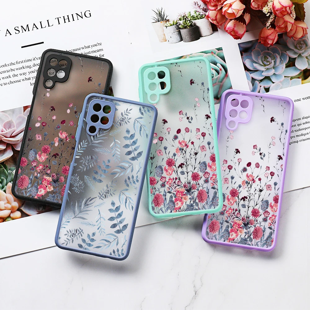 

S21 Case For Samsung A12 Case Samsung A51 A52s 5G A50 S20 FE A13 M31 A32 A31 A70 A71 A72 A21s A22 A03S A30 A20 Flower Hard Cover