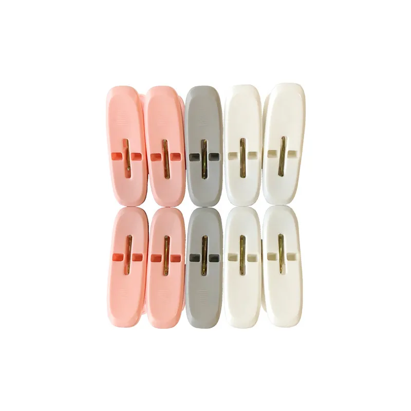 

10pcs super thick plastic color clothes hanger clip is used to fix bed sheets, towels, socks and windproof clothes hanger clips