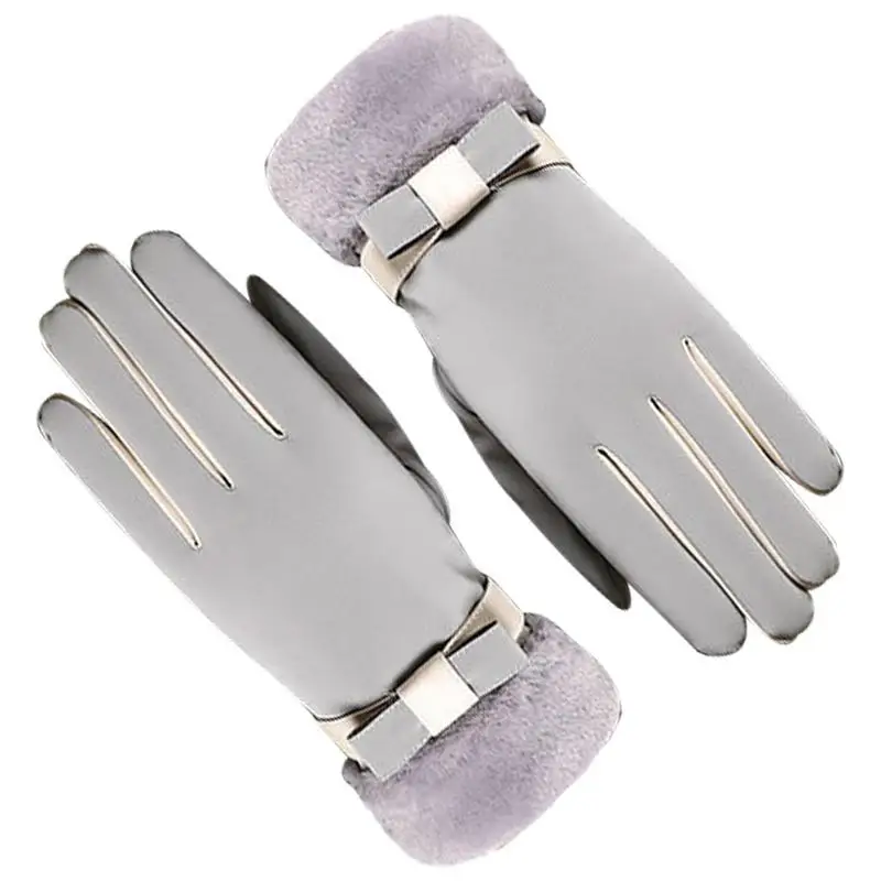 

Texting Gloves Womens Touchscreen Full-Finger Thermal Windproof Gloves Coral Velvet Coldproof Snow Gloves For Women Girls