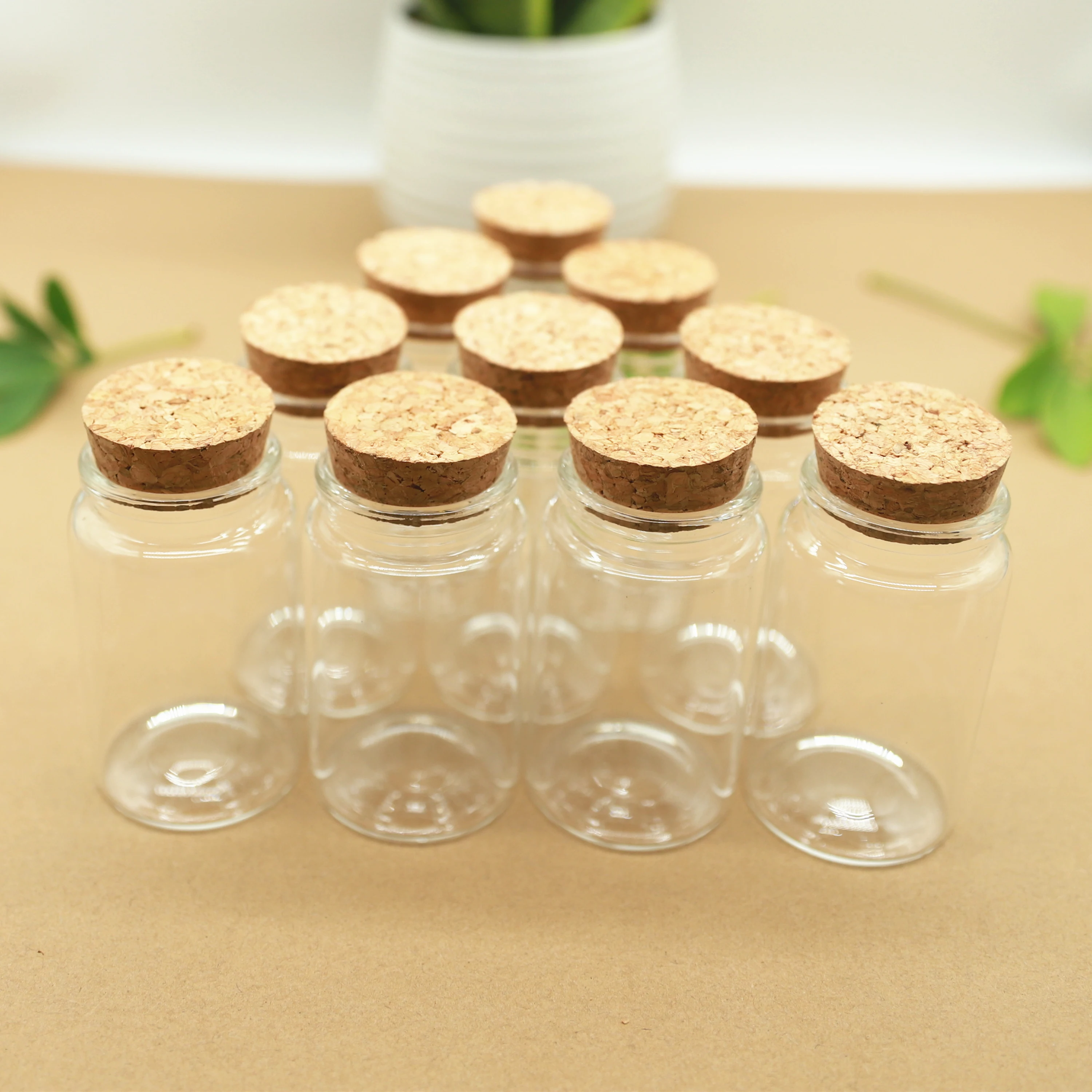 

12 Piece Glass Bottle 47*80mm 90ml Cork Stopper Spicy Storage Jar Bottle Containers Glass spice candy Jars Vials Simple DIY Craf