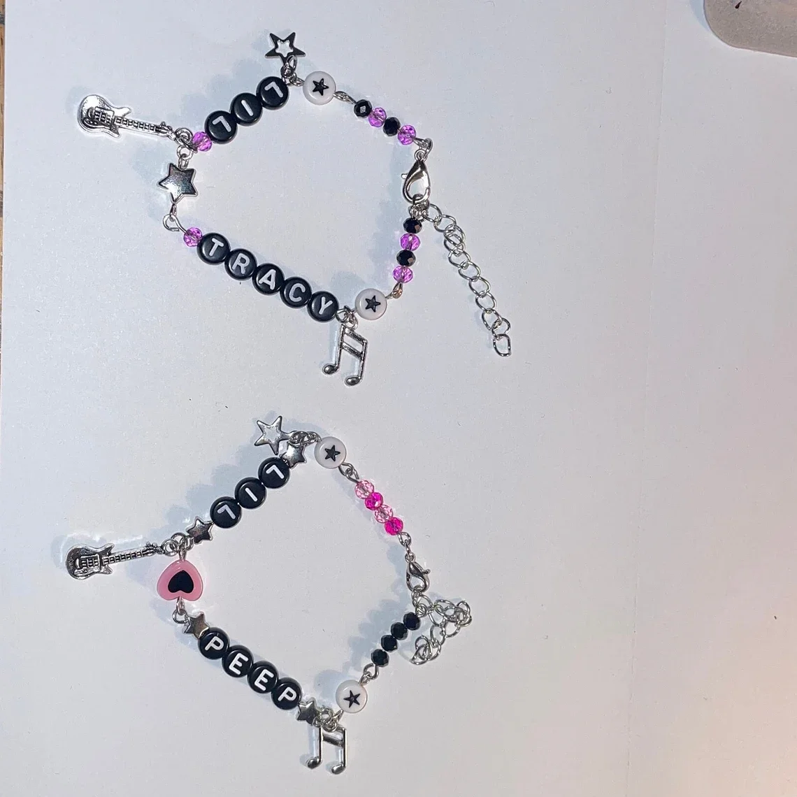 Браслет из бисера с звездами и сердечками, стиль гранж, Y2k