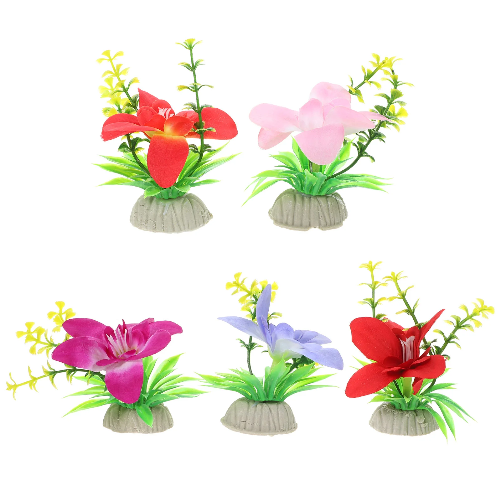 

5 Pcs Planta Artificial Sushi Decoration Flower Plate Decorations Decors Arrangement 12X7X7CM Restaurant Cloth Salad