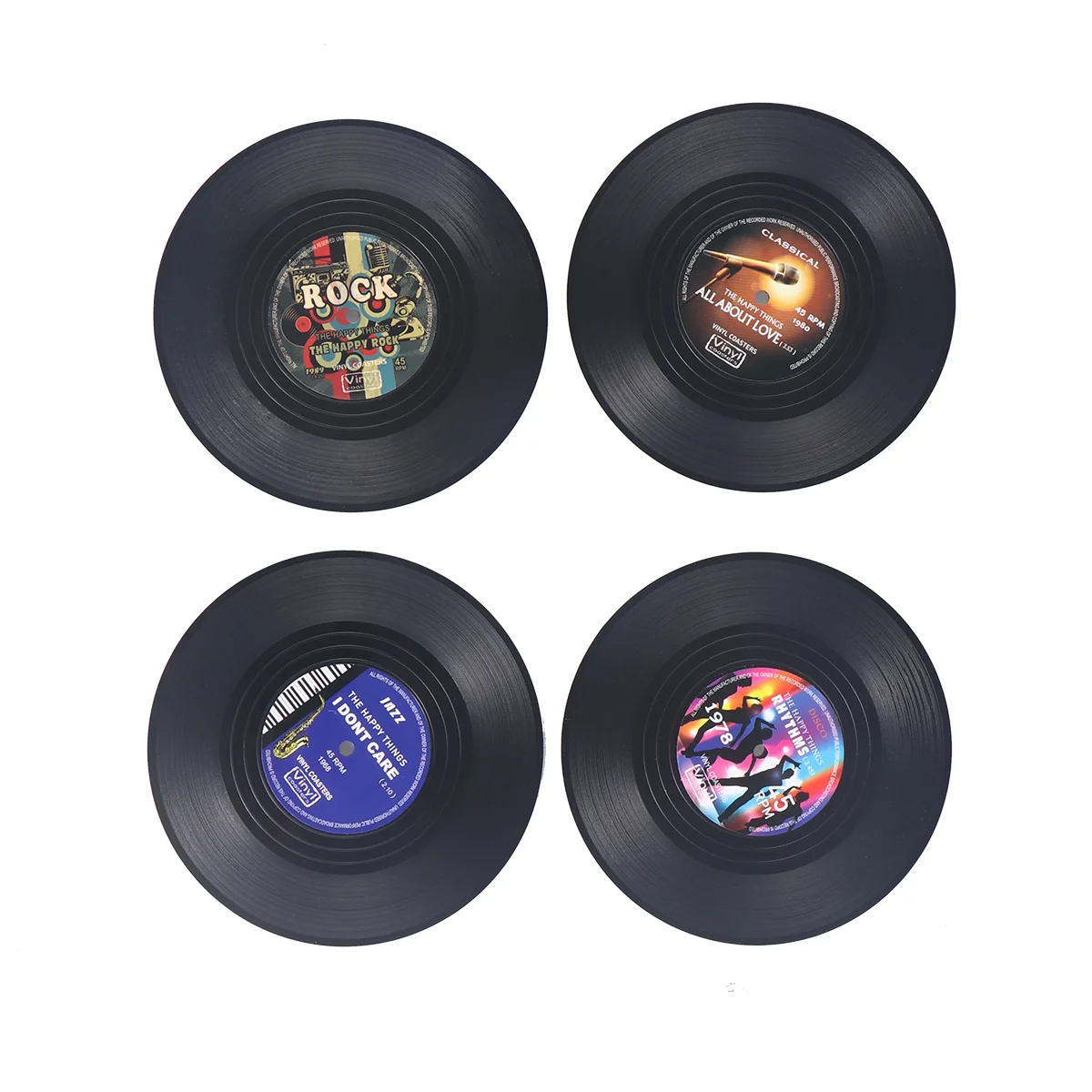 

4pcs Vintage Vinyl Record Drinks Coasters Cup Mat