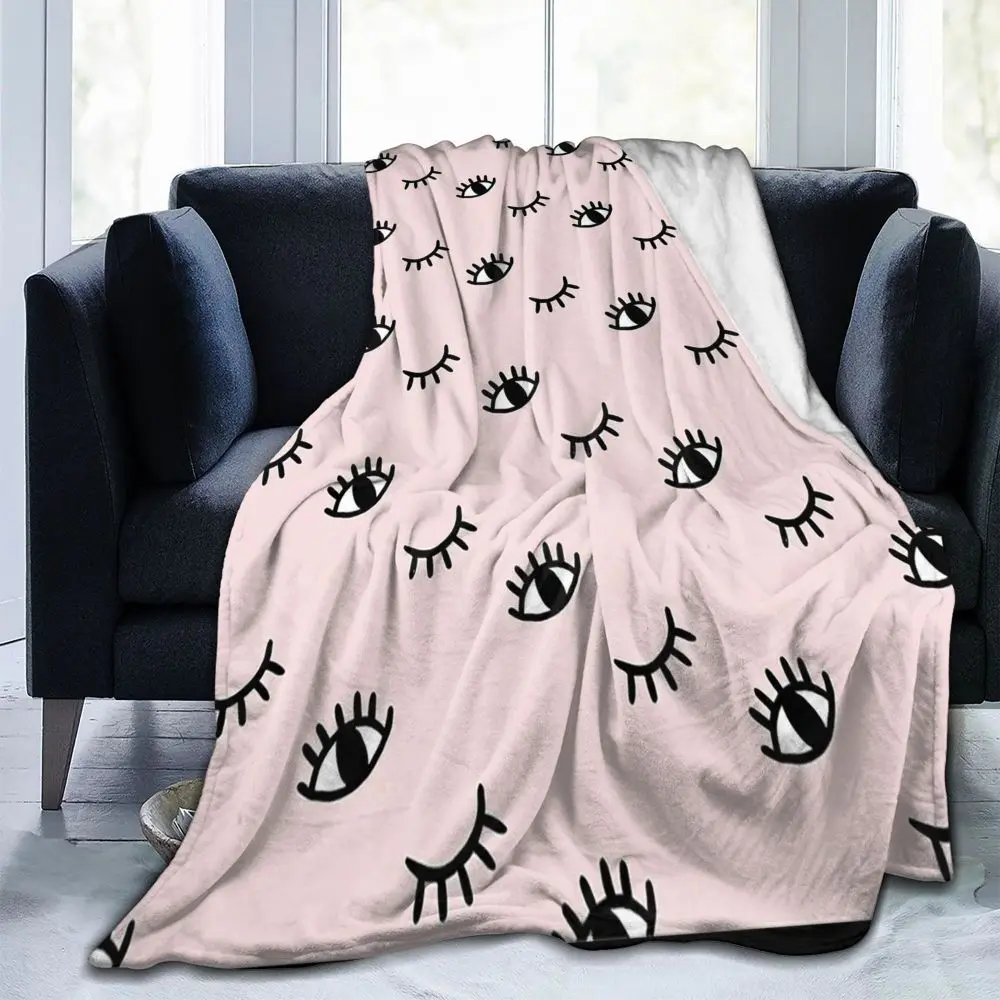 

Eyes Eyelash Flannel Blanket Soft Cozy Fuzzy Thermal Throw Blanket for Bedding Sofa Plush Bedspread Nap Shawl King Size
