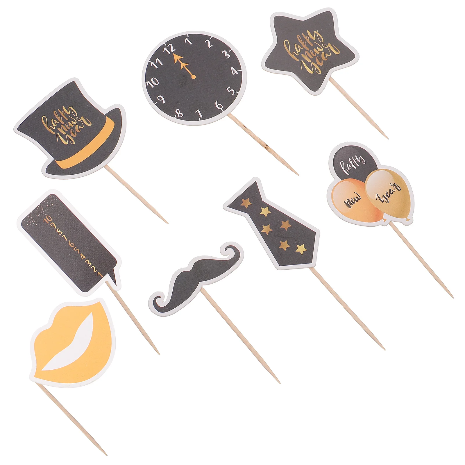 

24Pcs Creative Paper Cake Picks Birthday Party New Year’s Day