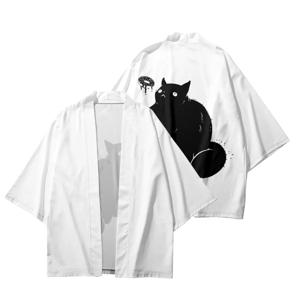 

Bear 3D Printing cool kimono men's Loose Short sleeve Beach top kimono men's fashion