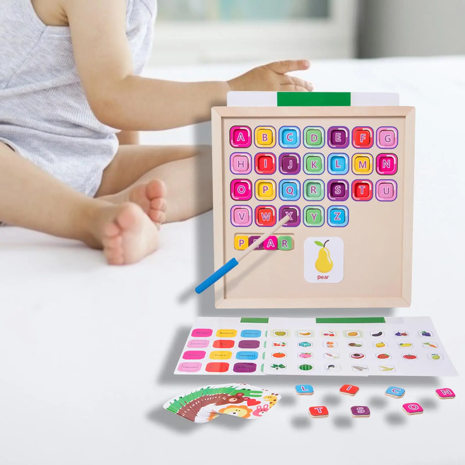 

Wooden 3 4 5 Year Old Kingdergarten Board Toy Early Education Fine Motor Skills Toys Alphabet Spelling Words Matching Board