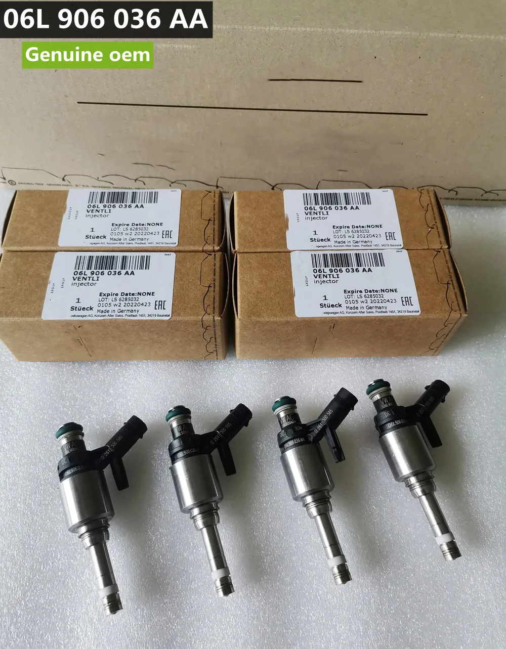 

4 шт. Оригинальный OEM 06L 906036 Топливные форсунки AA для Audi TT A1 A3 A4 A5 A6 A7 A8 Q3 Q5 Q7 2,0 TFSI vw MK7 06L 906036 К 0261500585