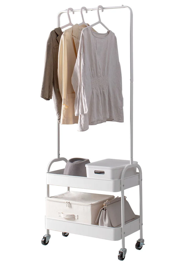

Coat Rack Floor Bedroom and Household Simple Iron Light Luxury Clothes Rack Mobile Clothes Storage Rack