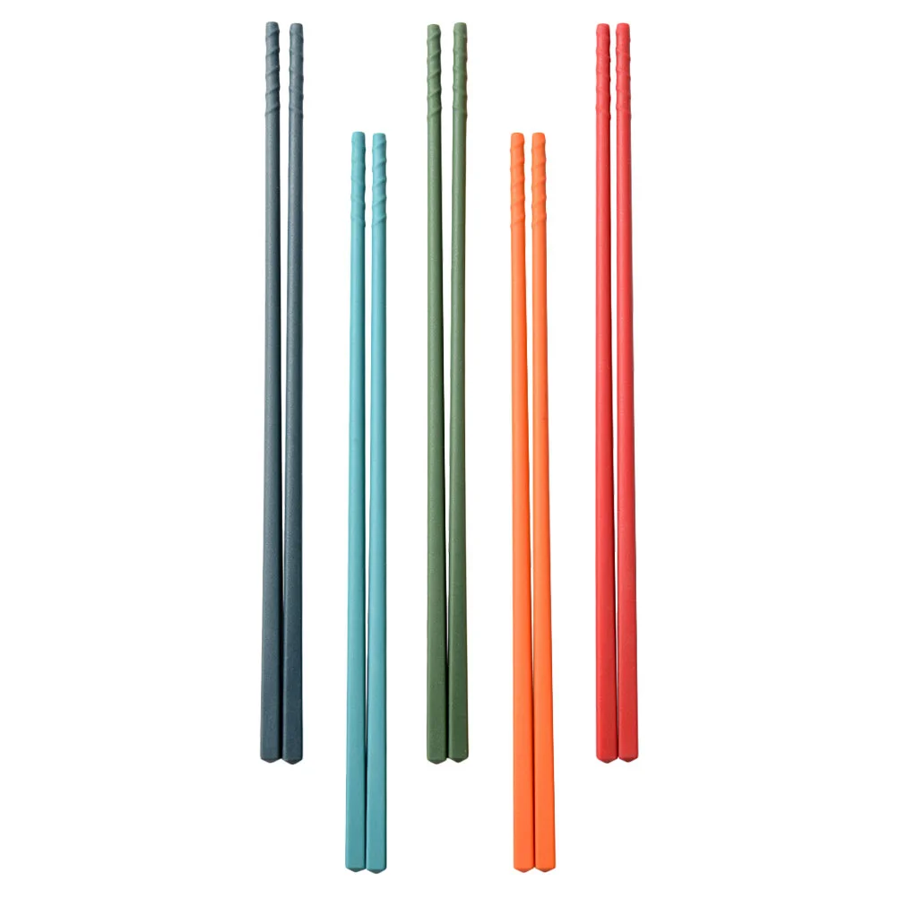 

5 pairs of Steel-core Silicone Chopsticks Non-stick Chopsticks Household Chopsticks
