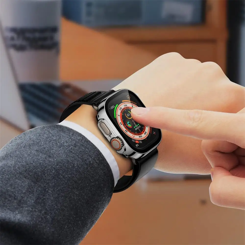 Защитная пленка для экрана Apple Watch Ultra 2 чехол 49 мм 45 41 44 40 аксессуары из закаленного