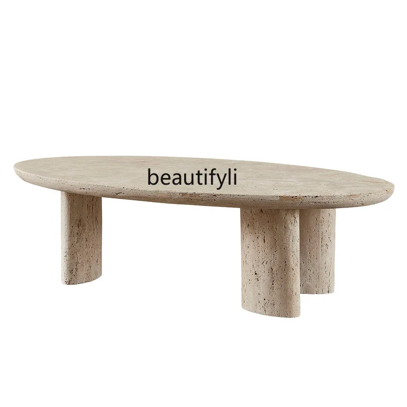 Ваби песочный ветер натуральный травертин журнальный столик маленькая квартира