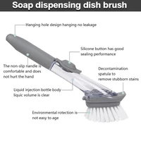 kitchen automatic cleaning brush liquid soap cleaning brush scrubber dish bowl washing sponge dishwashing accessories gadgets