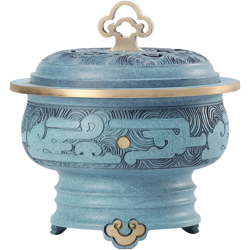 

Copper Incense Burner Pure Copper Domestic Sandalwood Joss-Stick Ancient Antique Home Indoor Air Purification Incense Coil