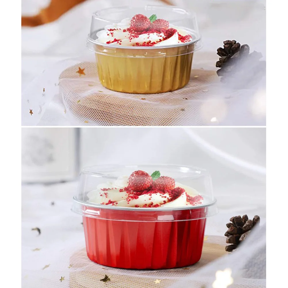 

10Pcs Cupcake Paper Cups Bowl With Lid Muffin Cupcake Liner Baking Muffin Box Cup Case Birthday Party Tray Cake Baking Mould