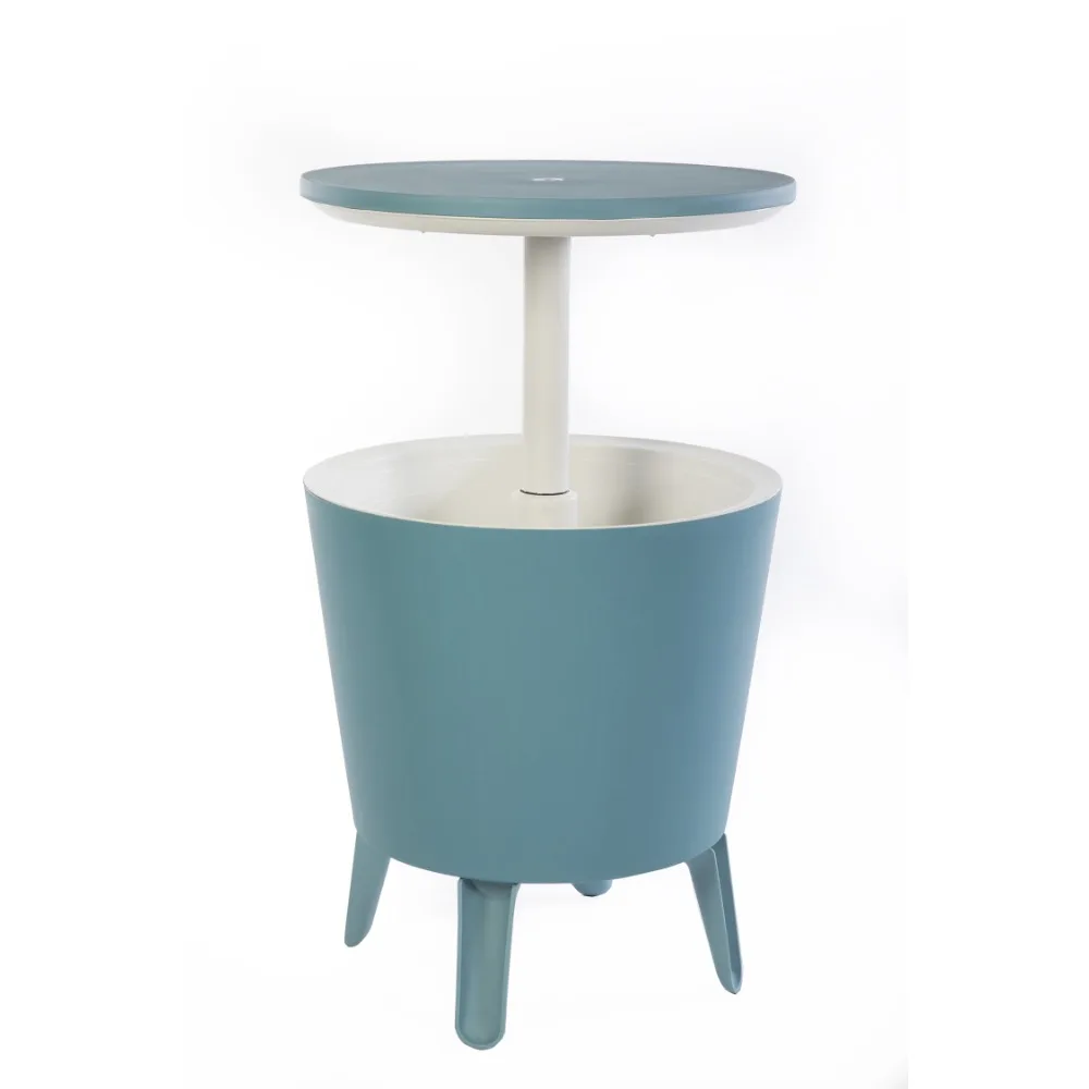 

Keter Modern Cool Bar Side Table, Outdoor Patio Furniture With 7.5 Gallon Beer And Wine Cooler, Teal