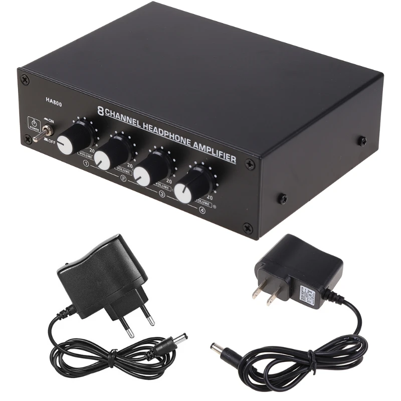 

HA800 Ultra-Compact 8 Channels Mini -Audio Stereo Headset Headphone Amplifier with Power Adapter Drop Shipping