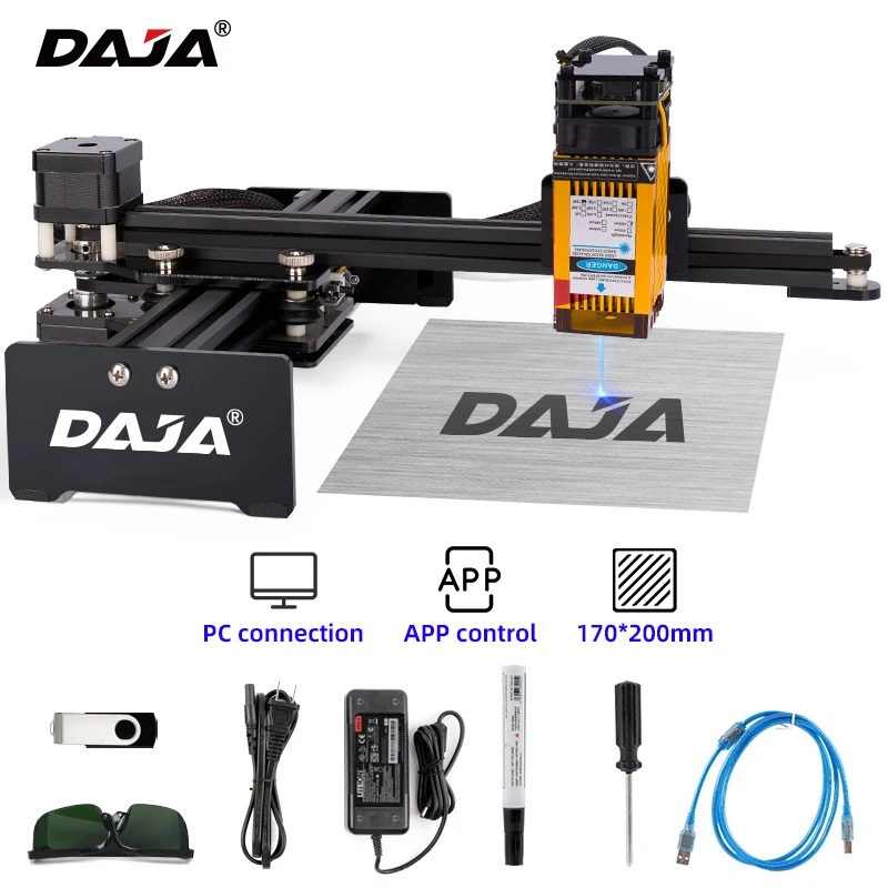 

Лазерная гравировка DAJA, автоматический лазерный гравер с ЧПУ, маркировочная машина для логотипа, дерево, сталь, пластик, бамбук, Wi-Fi, сделай с...