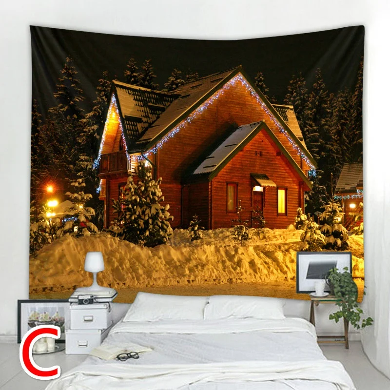 

Рождественский художественный настенный гобелен, рождественские красивые фотообои, украшение для дома 95x73 см