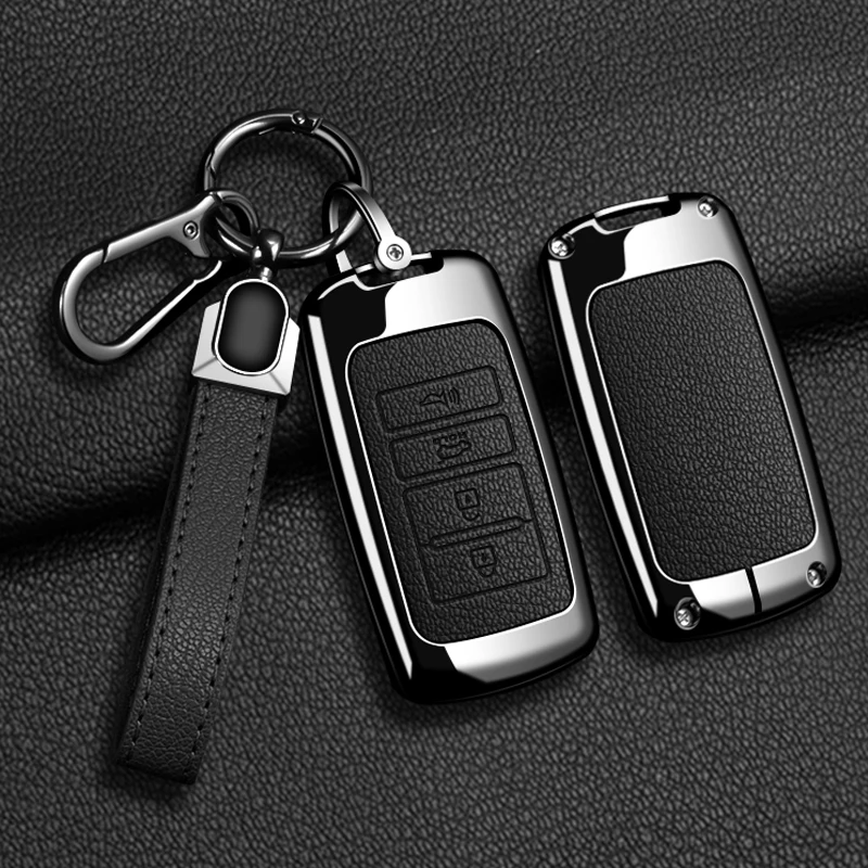 

Кожаный чехол для автомобильного ключа из цинкового сплава, защитный чехол для Kia, 4-кнопочный Sorento K900 K7 Cadenza, аксессуары, держатель для ключей, сумка