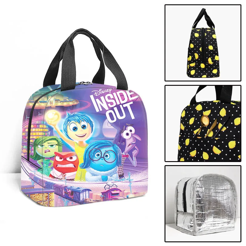 Disney Inside Out Kids School Insulated Lunch Bag Thermal Cooler Tote Food Picnic Bags Children Travel Lunch Bags