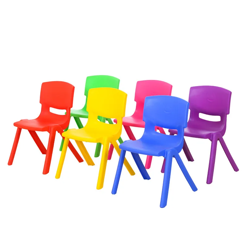 

Plastic desks and chairs in kindergarten Children's learning armchairs stools training class Early education benches thickened