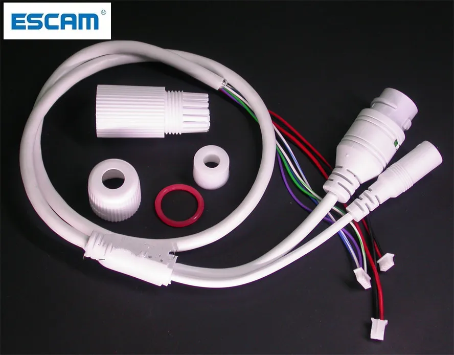 ESCAM LAN cable for CCTV IP camera board module (RJ45 / DC) standard type without 4/5/7/8 wires , 1x status LED
